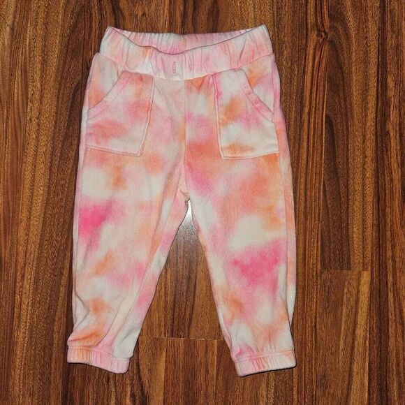 5 For $25 Cat & Jack Pink and Orange Tie-Dye Fleece Sweatpants Baby Size 18M - Picture 1 of 4